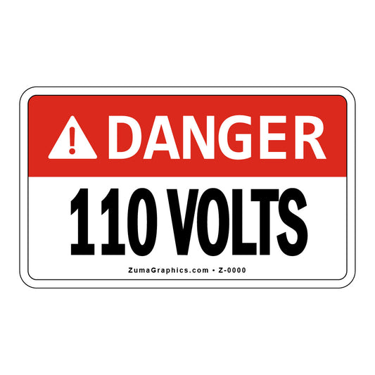 DANGER STICKER - 110 VOLTS